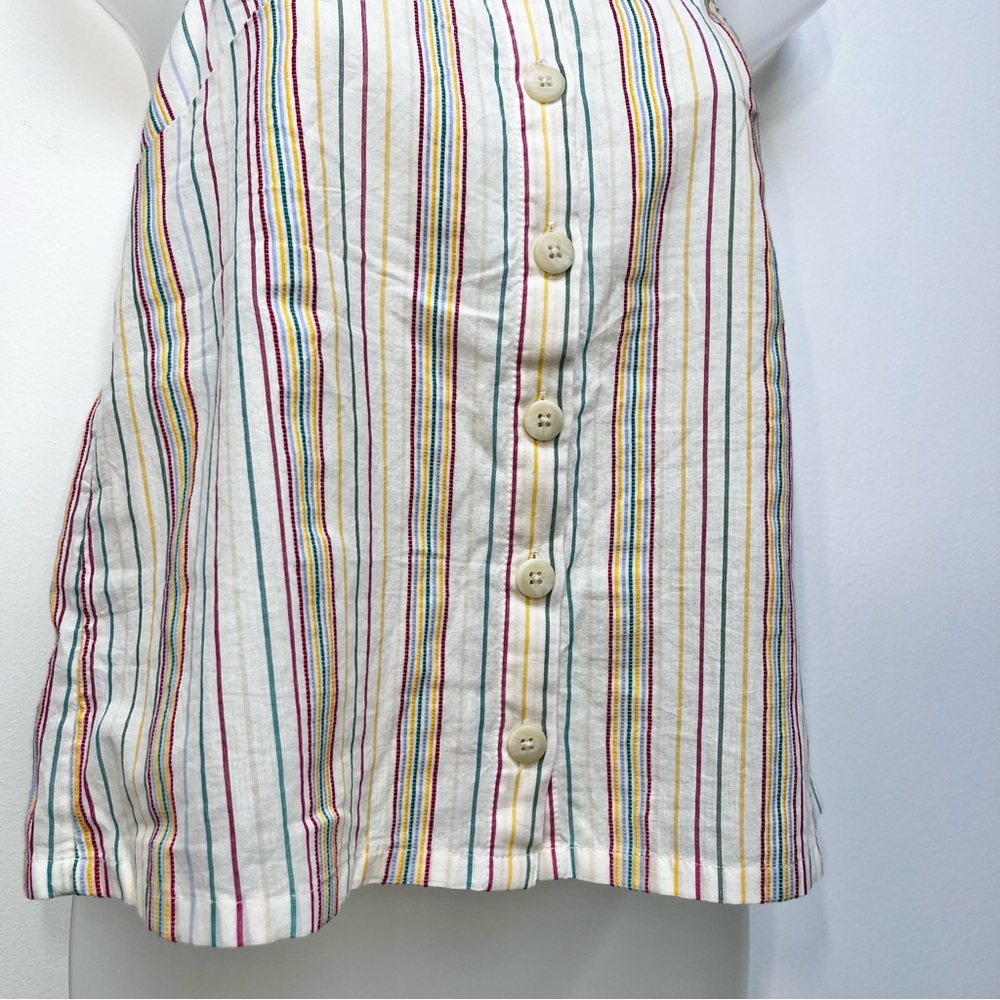 Madewell Cotton Cami w/ Textured Rainbow Stripes Button Front Blouse Size XS - Picture 6 of 11